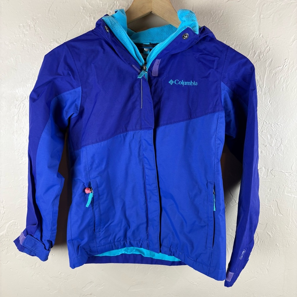 Columbia Blue Outgrown Water-Resistant Softshell Coat Jacket Kids Girls Small
